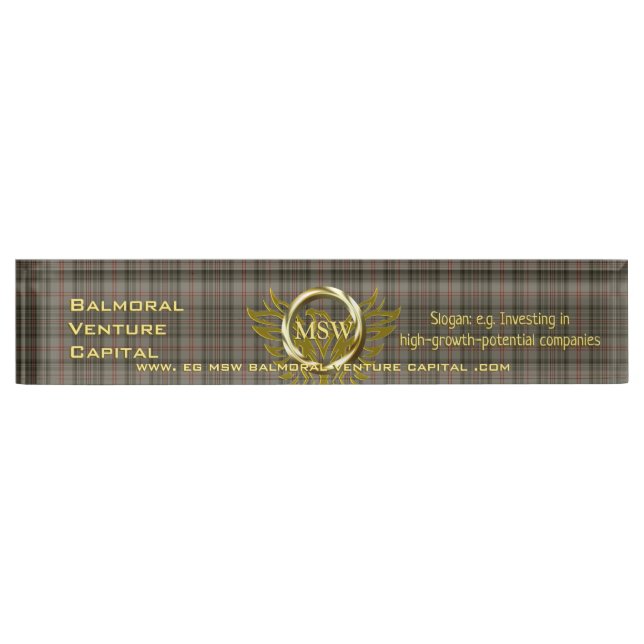 Porte-nom Royal Tartan, Gold Ring, Venture Capitalist (Devant)