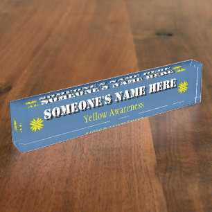 Porte-nom Ruban de trèfle jaune par Kenneth Yoncich