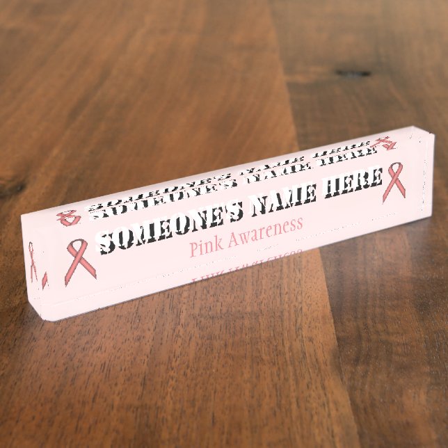 Porte-nom Ruban rose standard par Kenneth Yoncich (Taille)