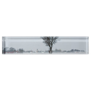 Porte-nom Rural winter road