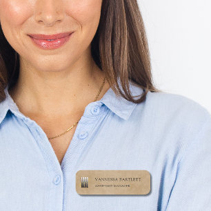 Porte-nom Rustic Kraft Logo d'entreprise Employé
