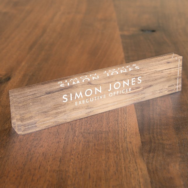 Porte-nom Rustique Moderne Élégant Bois Simple (Taille)