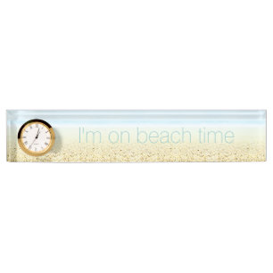 Porte-nom Sable et mer 'Sur la plage' Calme Côte
