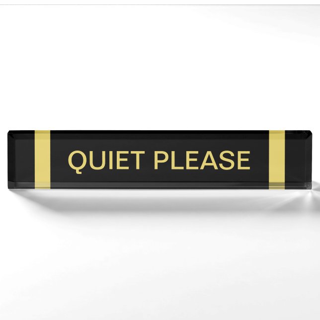 Porte-nom Sachez Quiet S'Il Vous Plaque De Nom Du Bureau (Devant)
