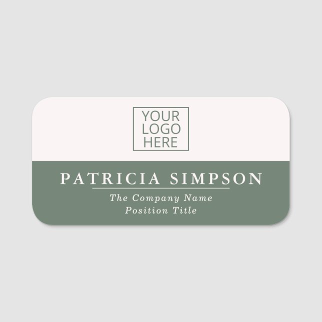 Porte-nom Sage Green & Pearly White : Harmonie et tranquilli (Devant)