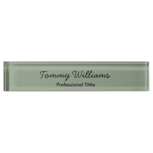 Porte-nom Sage Vert minimaliste Professionnel Simple