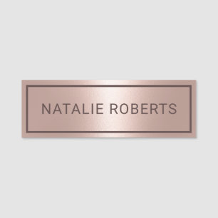 Porte-nom Salon d'artiste moderne Blush Rose Gold Hair & Maq