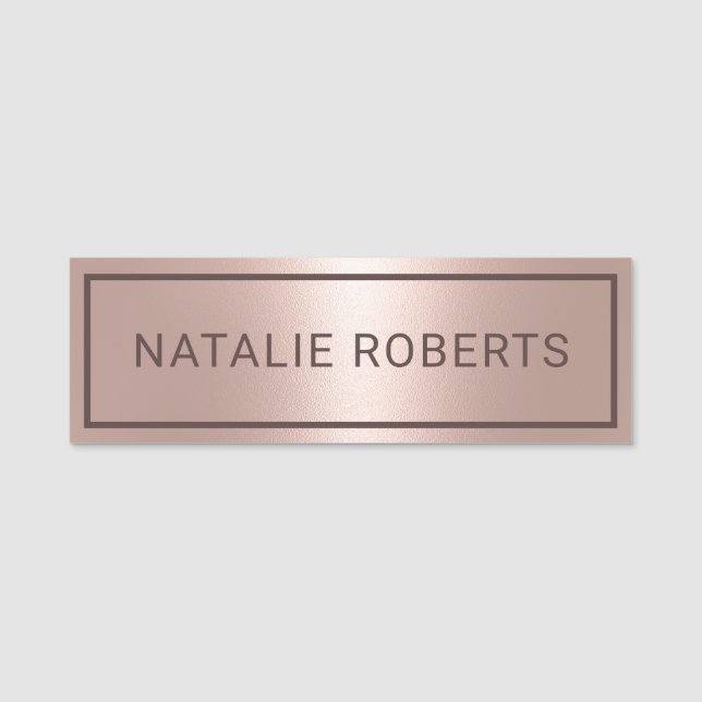 Porte-nom Salon d'artiste moderne Blush Rose Gold Hair & Maq (Devant)