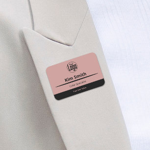 Porte-nom Salon d'expertise en logo rose noir professionnel
