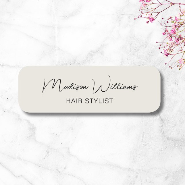 Porte-nom Salon moderne Hair Stylist (Modern Hair Stylist Salon Name Tag)