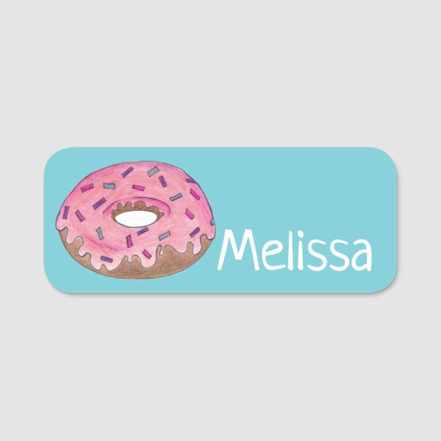 Porte-nom Saupoudrer de beignets de beignets de beignets ros (Devant)