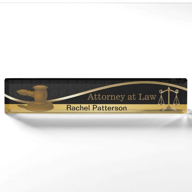 Porte-nom Scales de justice| Droit| Avocat (Devant)