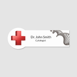 Porte-nom Science Médicale professionnelle ADN Strand Cross
