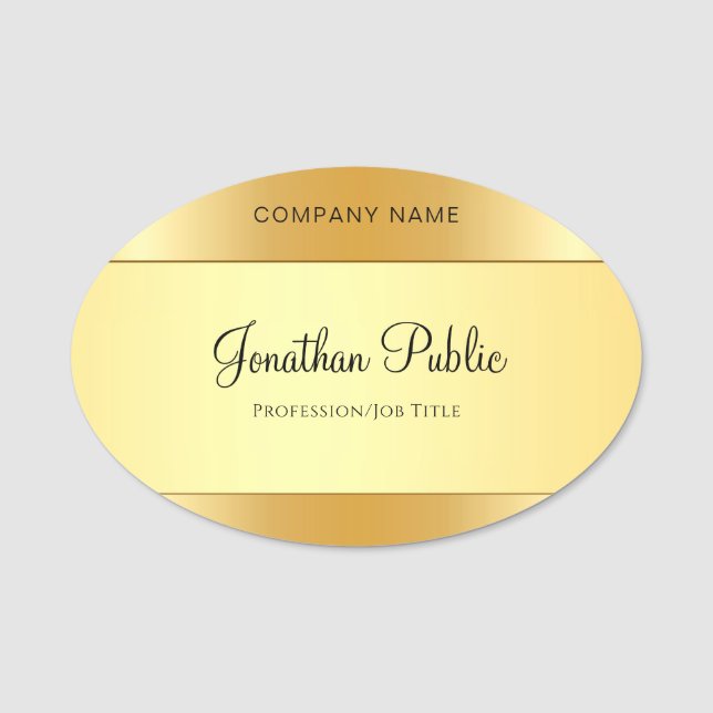 Porte-nom Script calqué Modèle moderne Glamor Gold (Devant)