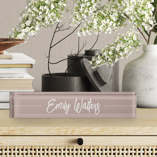 Porte-nom Script cursif Pink Taupe
