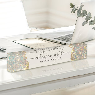 Porte-nom Script de signature holographique Moderne Glam Pai