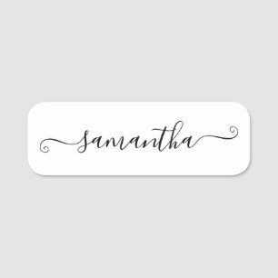 Porte-nom Script de signature mignon noir