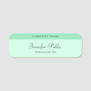 Porte-nom Script manuscrit Elegant Modèle Mint Green