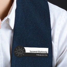 Porte-nom Script professionnel - noir et blanc