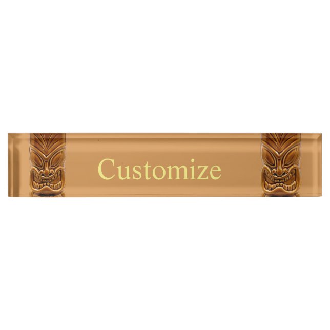 Porte-nom Sculpture Gold Tiki Thunder_Cove (Devant)