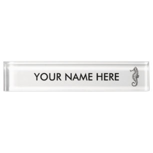 Porte-nom Seahorse Black