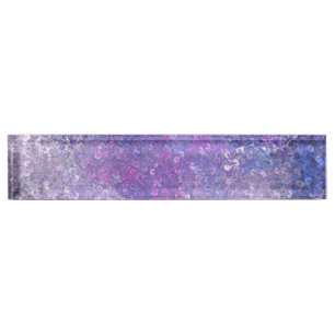 Porte-nom Séquences Rose Et Violet Bling