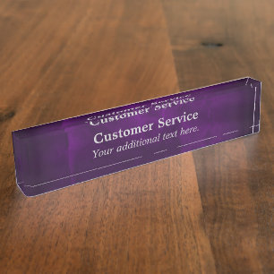 Porte-nom Service à la clientèle de pourpre royal