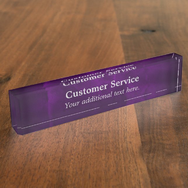 Porte-nom Service à la clientèle de pourpre royal (Taille)