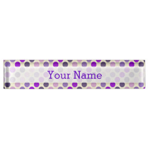 Porte-nom Shades of Purple Polka Dots by Shirley Taylor