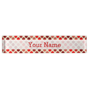 Porte-nom Shades of Red Pois par Shirley Taylor