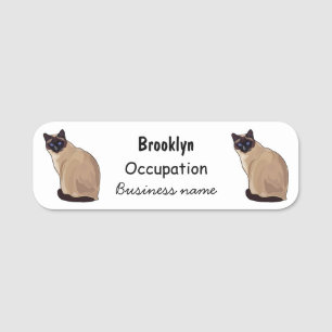 Porte-nom Siamese cat cartoon