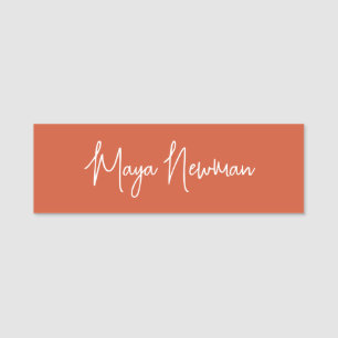 Porte-nom SIGNATURE ORANGE BRÛLÉ Minimaliste Moderne