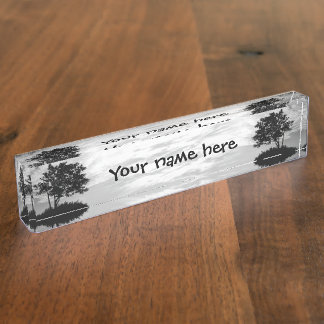 Porte-nom Silhouette de l'arbre