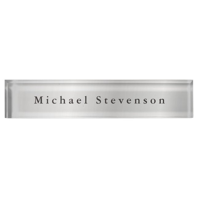 Porte-nom Silver Grey tendance Moderne Unique (Devant)