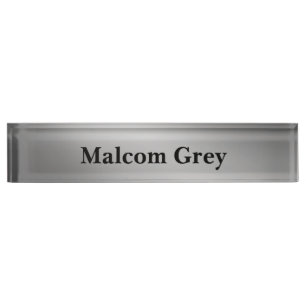 Porte-nom Silver gris clair de lune ombre effet