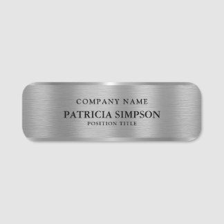 Porte-nom Silver Hue Brushed Metallic Design Professional