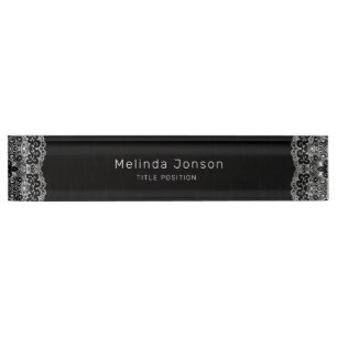 Porte-nom Simple dentelle blanche