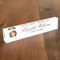 Simple Elegant Classy Circle Photo Blanc Script
