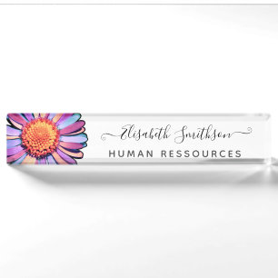 Porte-nom Simple Elegant Daisy Personnalisé Professionnel Fl