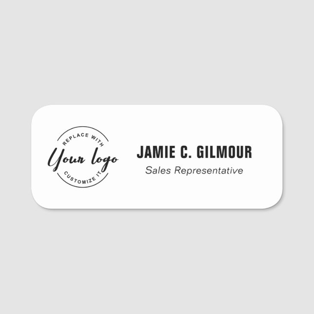 Porte-nom Simple Employee Custom Business logo (Devant)