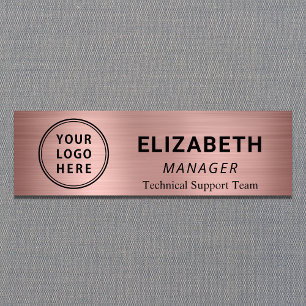 Porte-nom Simple logo de société Rose Gold
