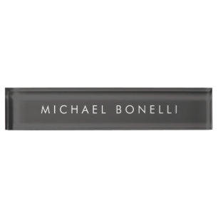 Porte-nom Simple minimaliste minimaliste élégant gris modern