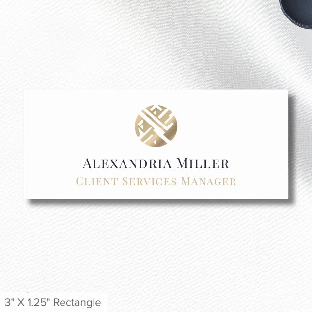 Porte-nom Simple Modern Luxe Nom de l'employé Balise Logo (Créateur téléchargé)