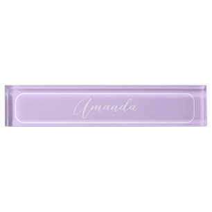 Porte-nom Simple Moderne élégant cadre professionnel mauve