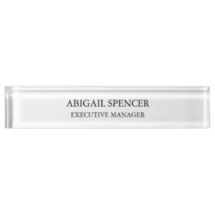 Porte-nom Simple Noir Blanc Professionnel classique
