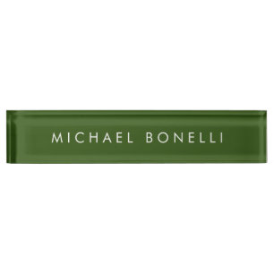 Porte-nom Simple Plain Minimal Élégant Vert Forêt Moderne
