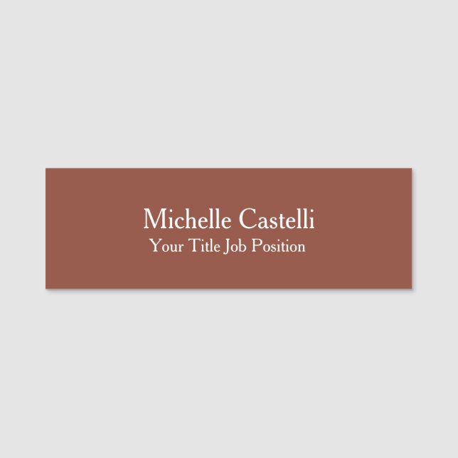 Porte-nom Simple Plaine simple créative et durable (Devant)