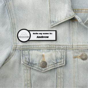 Porte-nom Simple Your Logo Here Hello Mon nom est Business