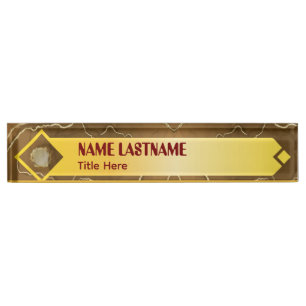 Porte-nom Solidago élégant & Marron nom personnalisé
