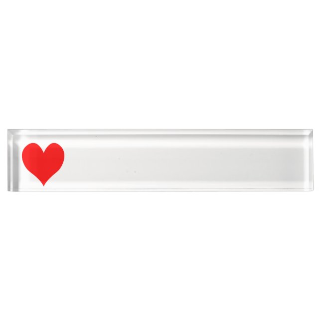 Porte-nom Solide Rouge Rouge mignon Coeur (Devant)